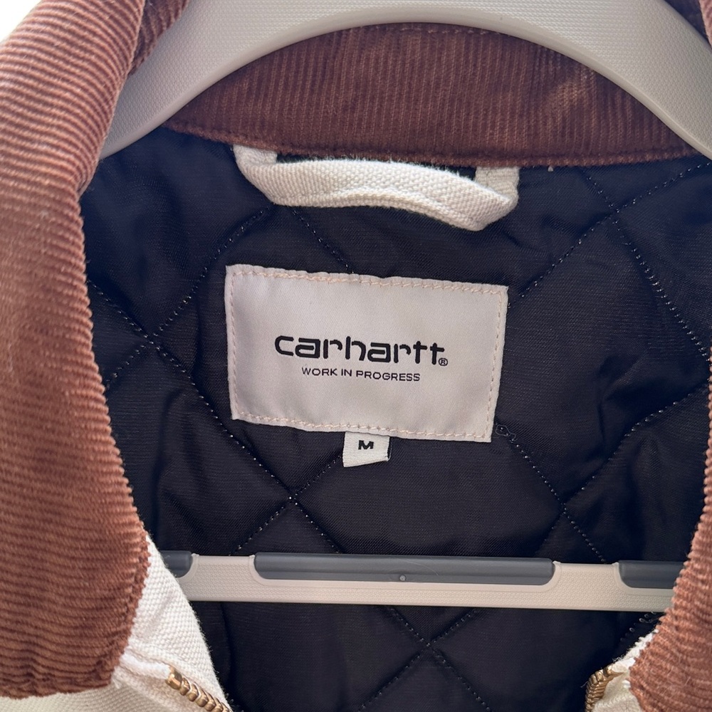 Carhartt Cream Jacket with Brown Corduroy Collar - Picture 4 of 5